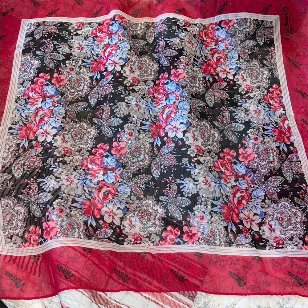 Vintage Cacharel for Glentex Silk Sheer Scarf square 20”